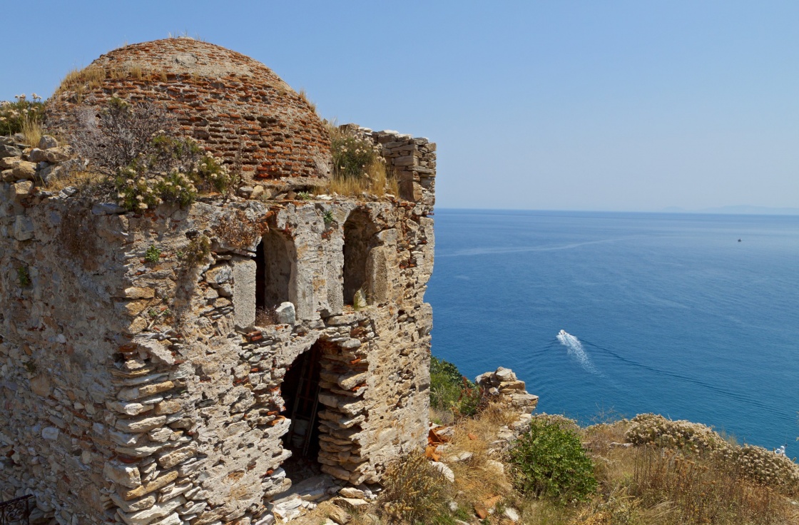 The old castle of Skiathos island in Greece